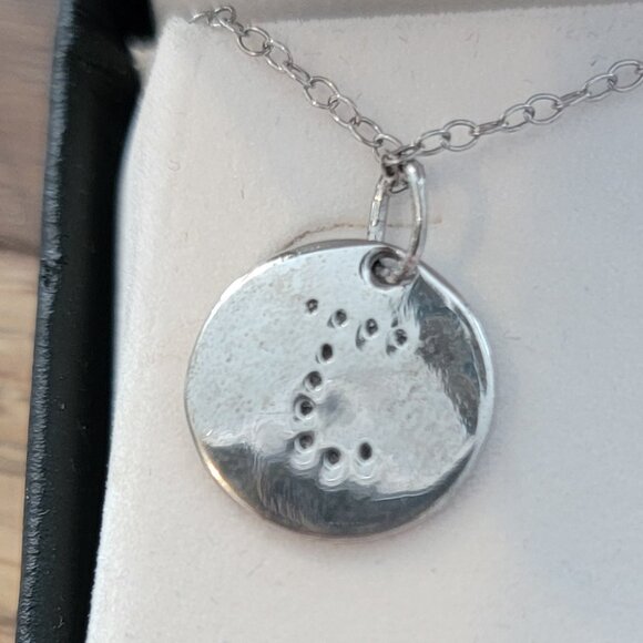 J Pendant Necklace in Silver Tone Metal w CZ Accents - Picture 3 of 13